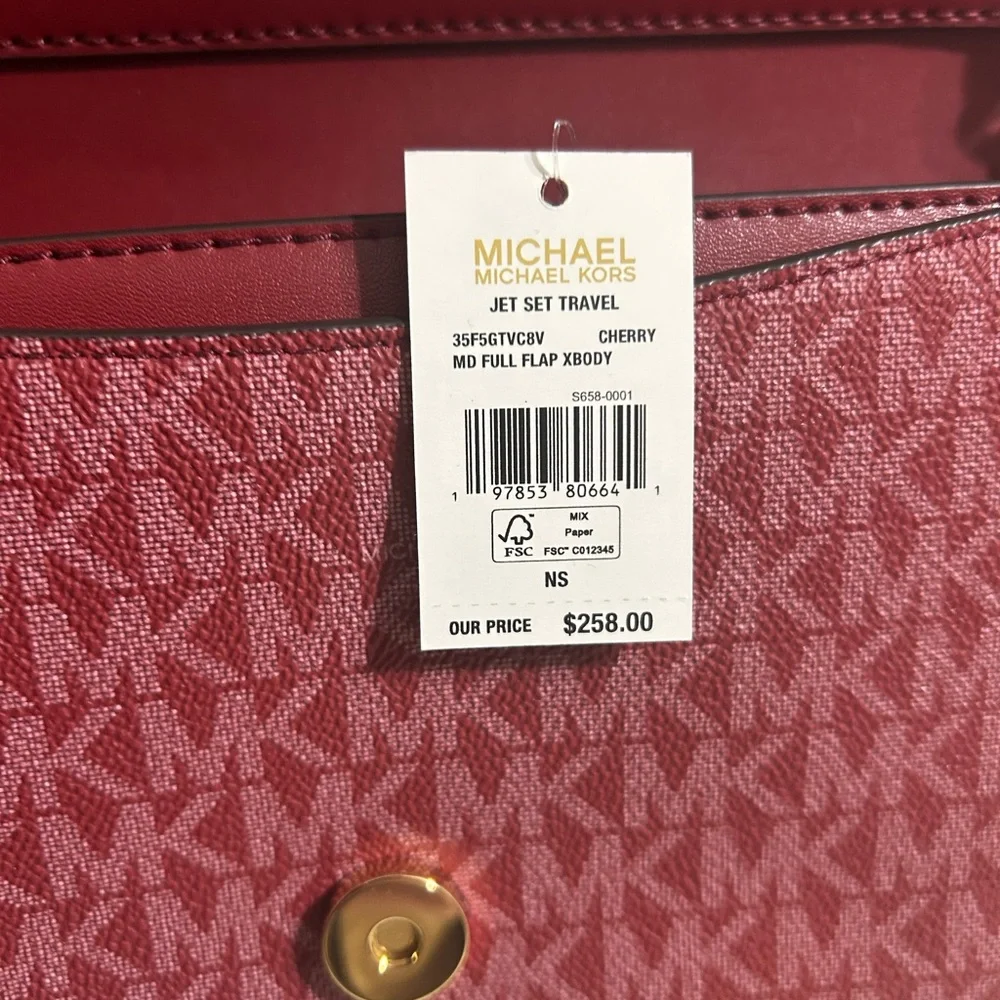 NWT Michael Kors Jet Set Medium Signature Logo‎ Crossbody Bag